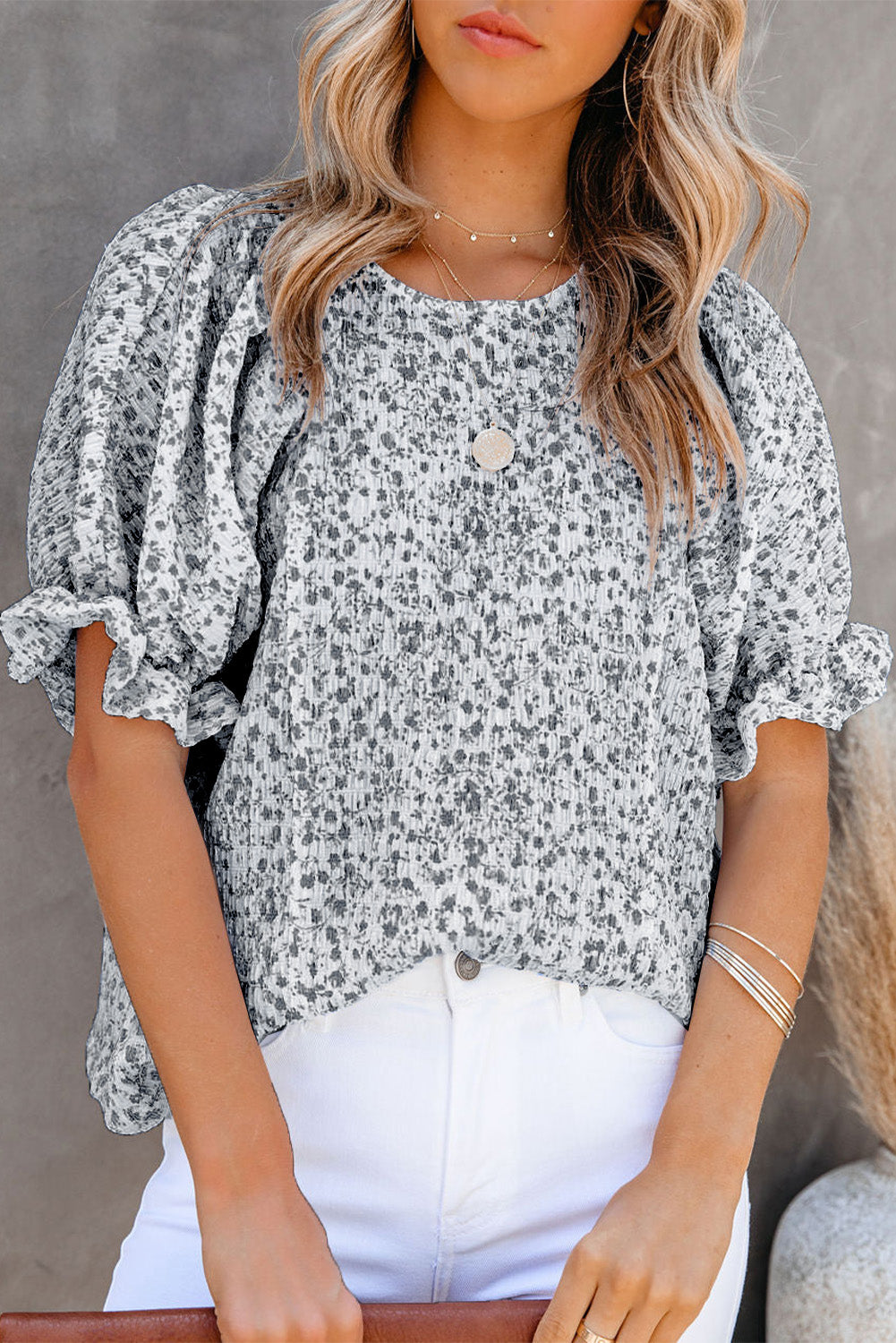 Light Boho Floral  Blouse