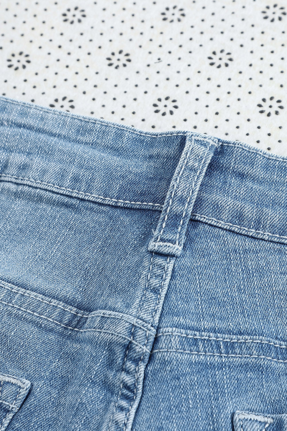 Ripped Rolled Hem Denim Shorts