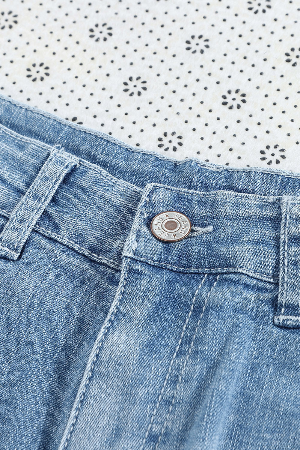 Ripped Rolled Hem Denim Shorts