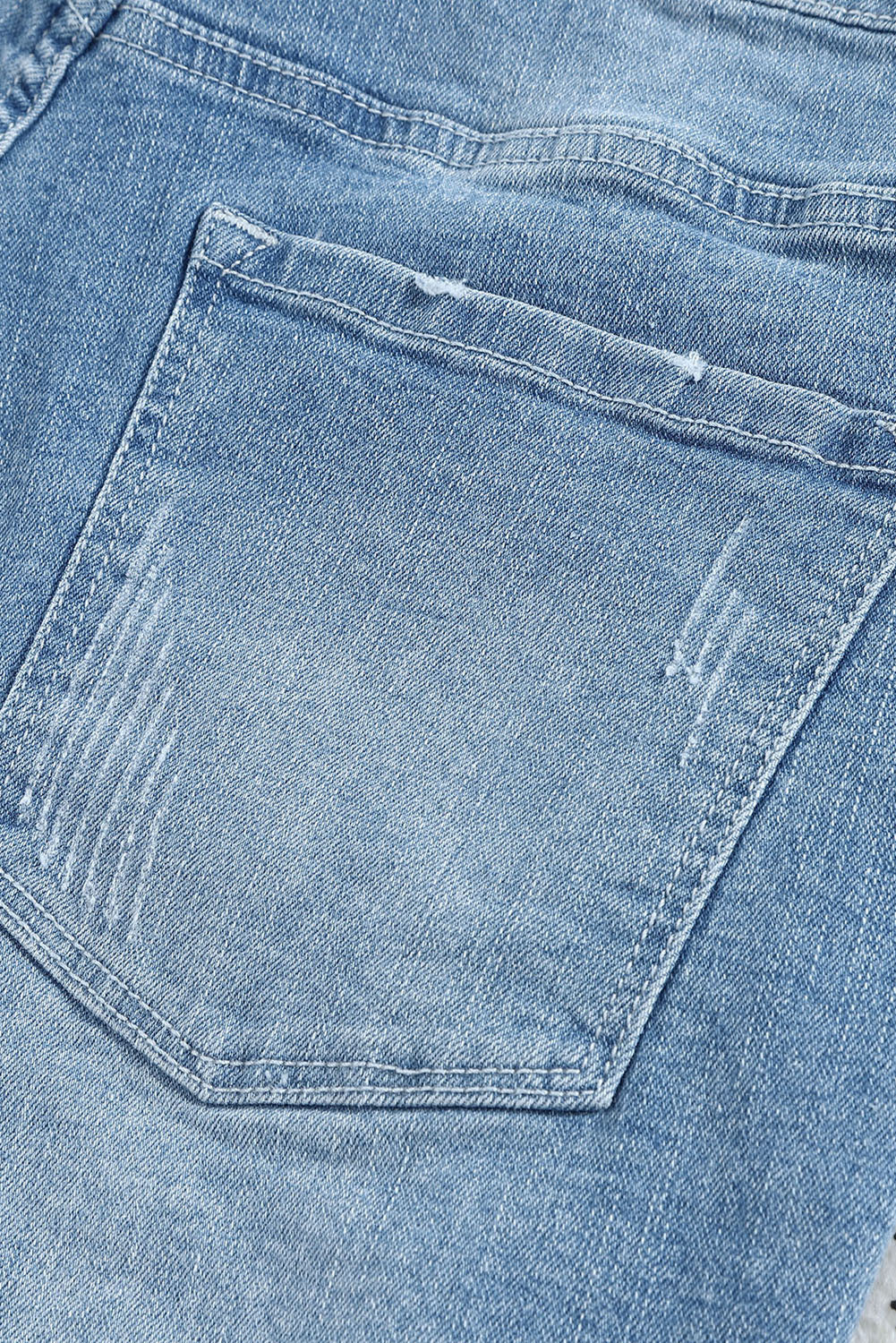 Ripped Rolled Hem Denim Shorts