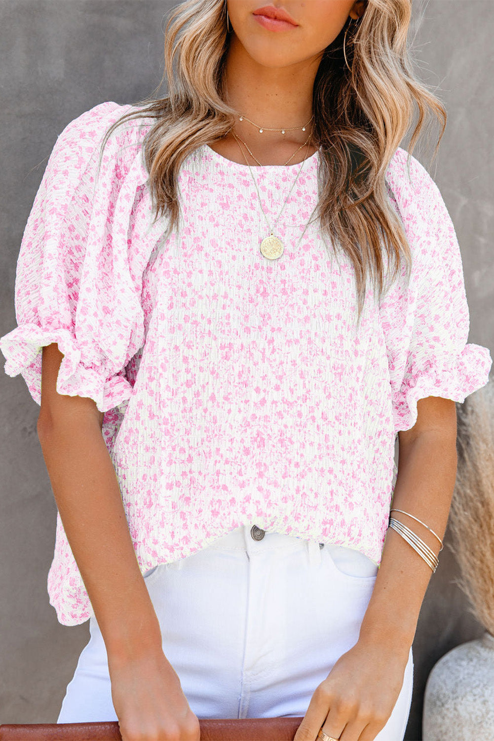Light Boho Floral  Blouse
