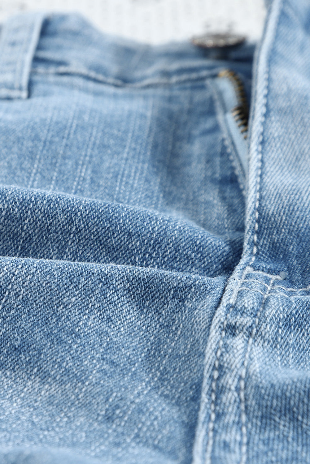 Ripped Rolled Hem Denim Shorts