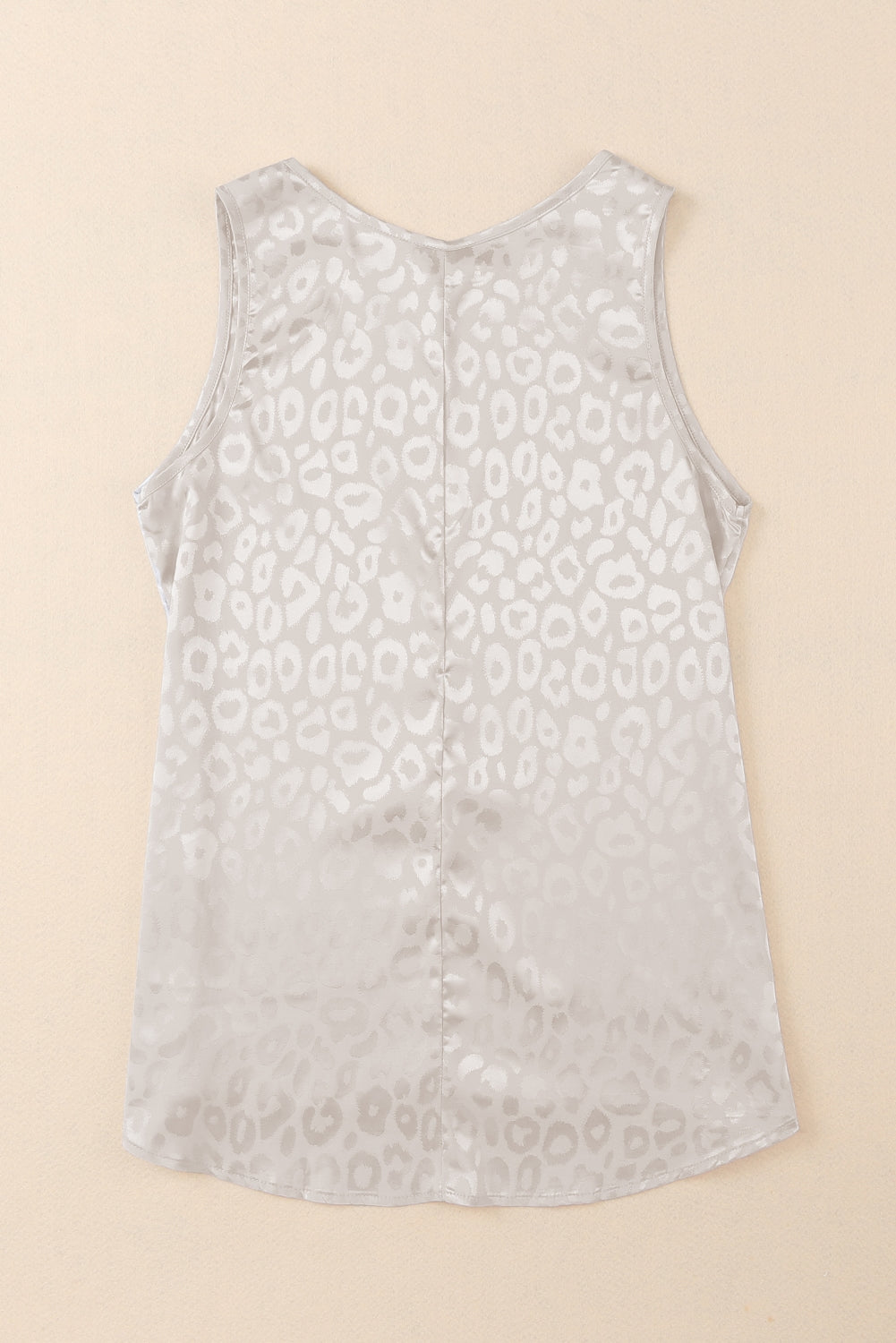 Pink Leopard Print Casual Sleeveless Satin Top