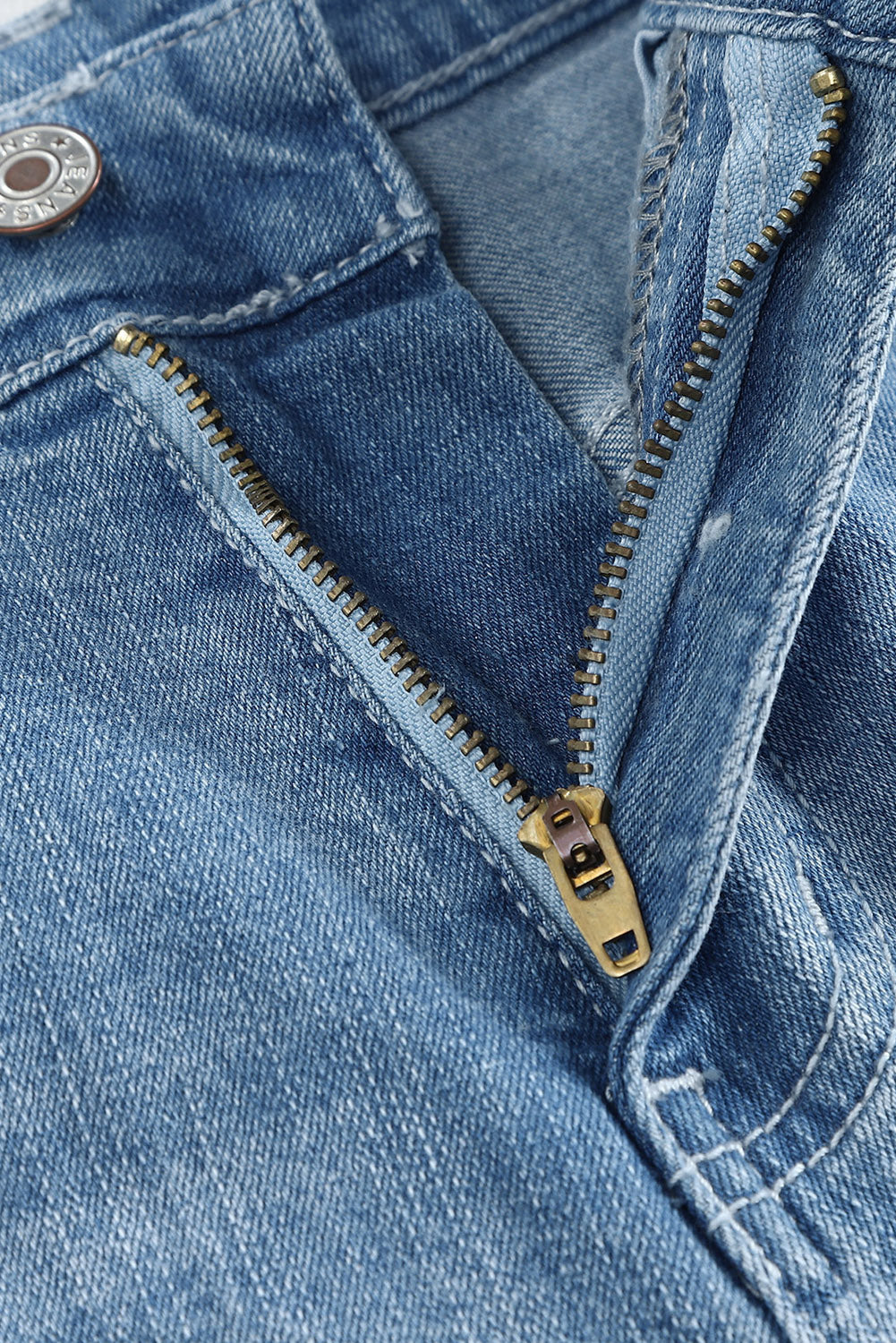 Ripped Rolled Hem Denim Shorts