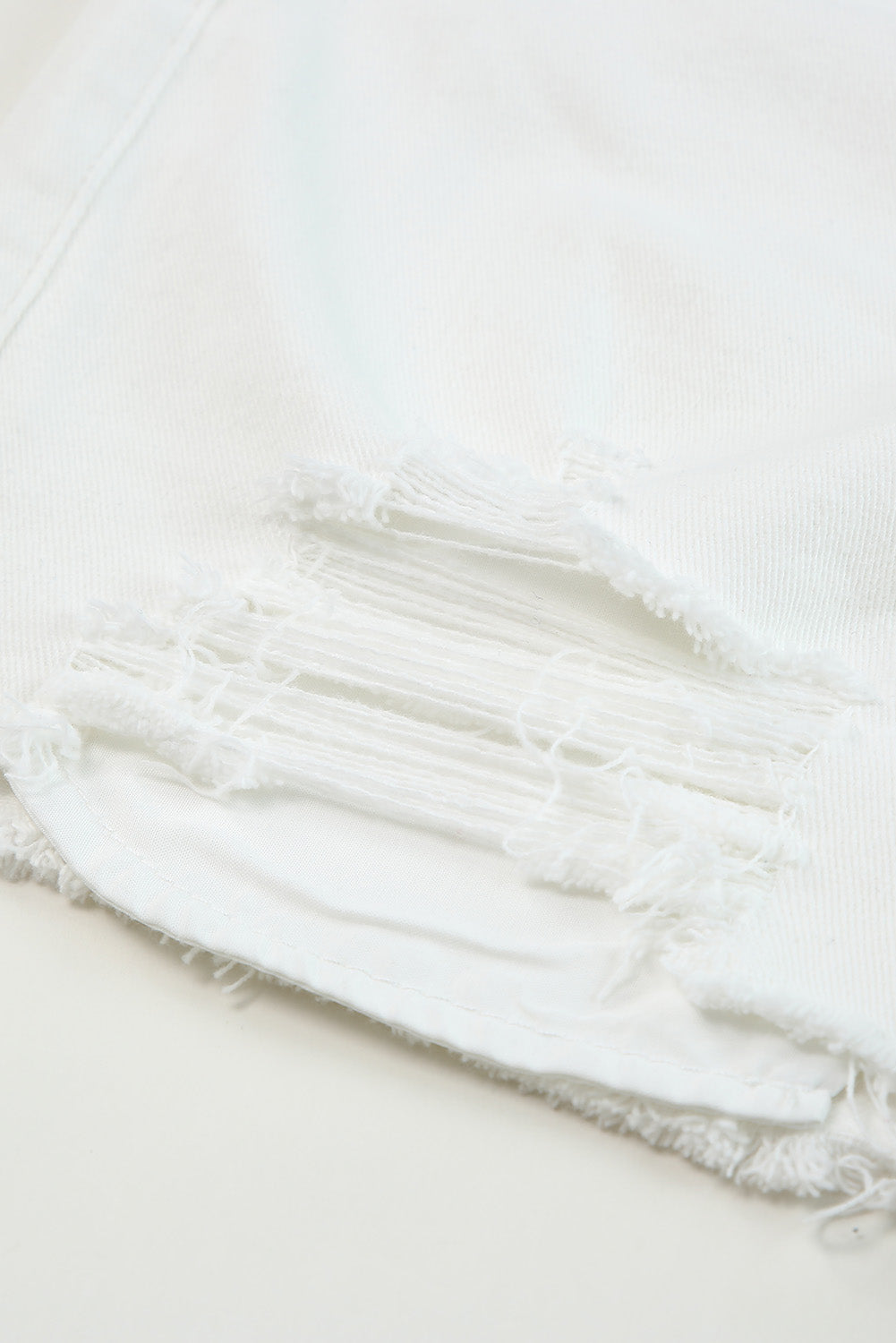 Frayed Distressed Denim Shorts