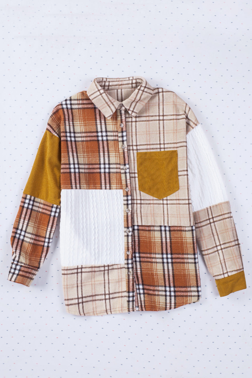 Plaid Patchwork Pocket Shacket