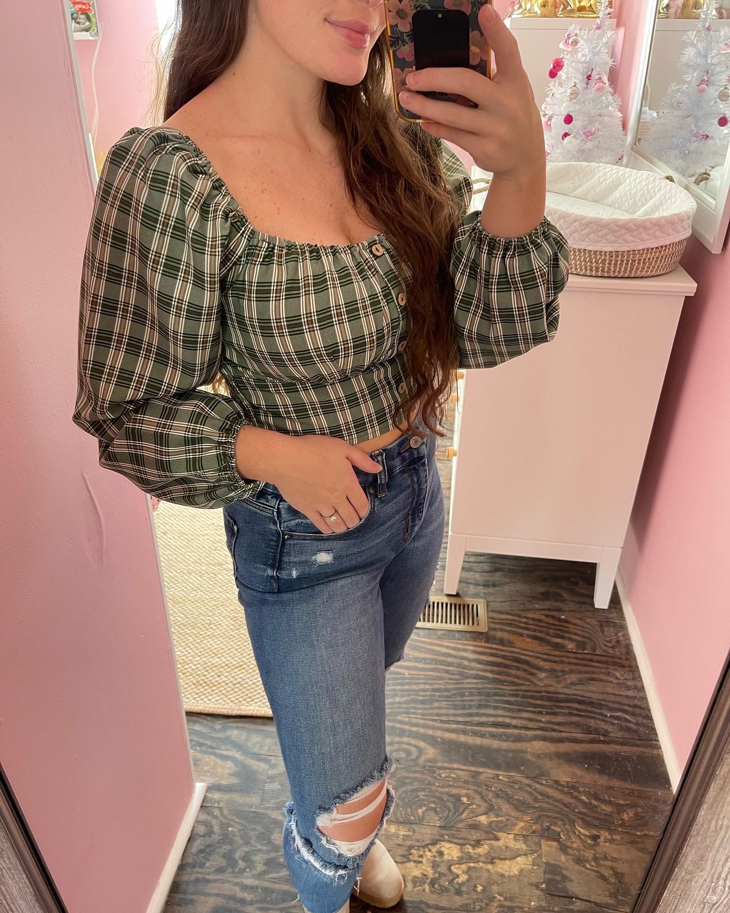 Green Crop Flannel