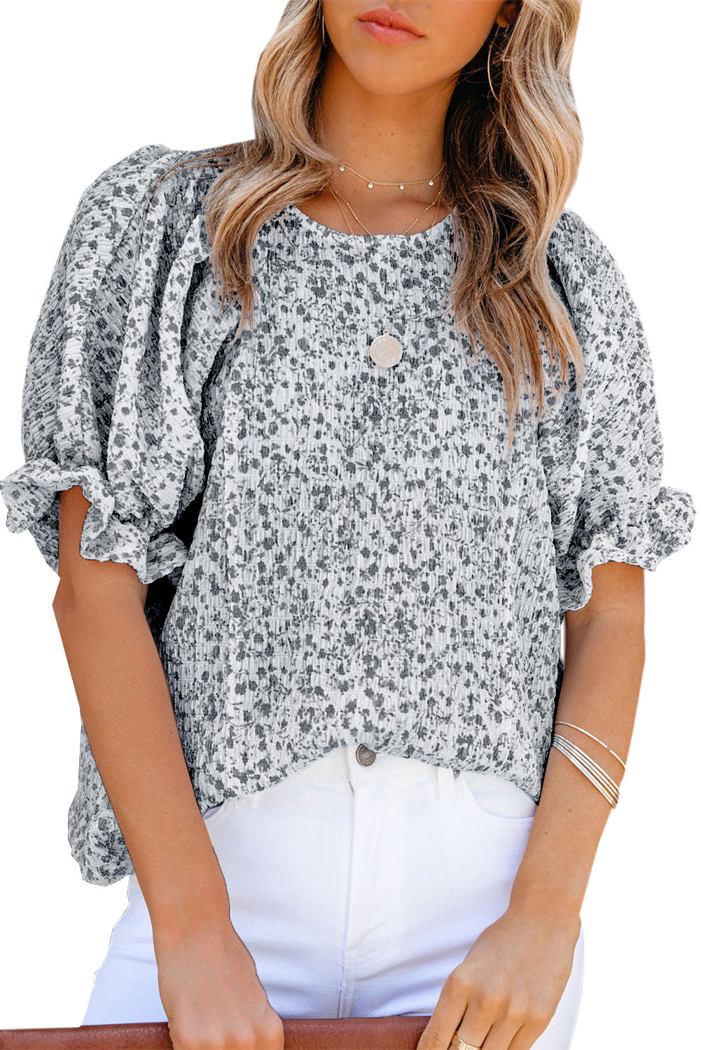 Light Boho Floral  Blouse