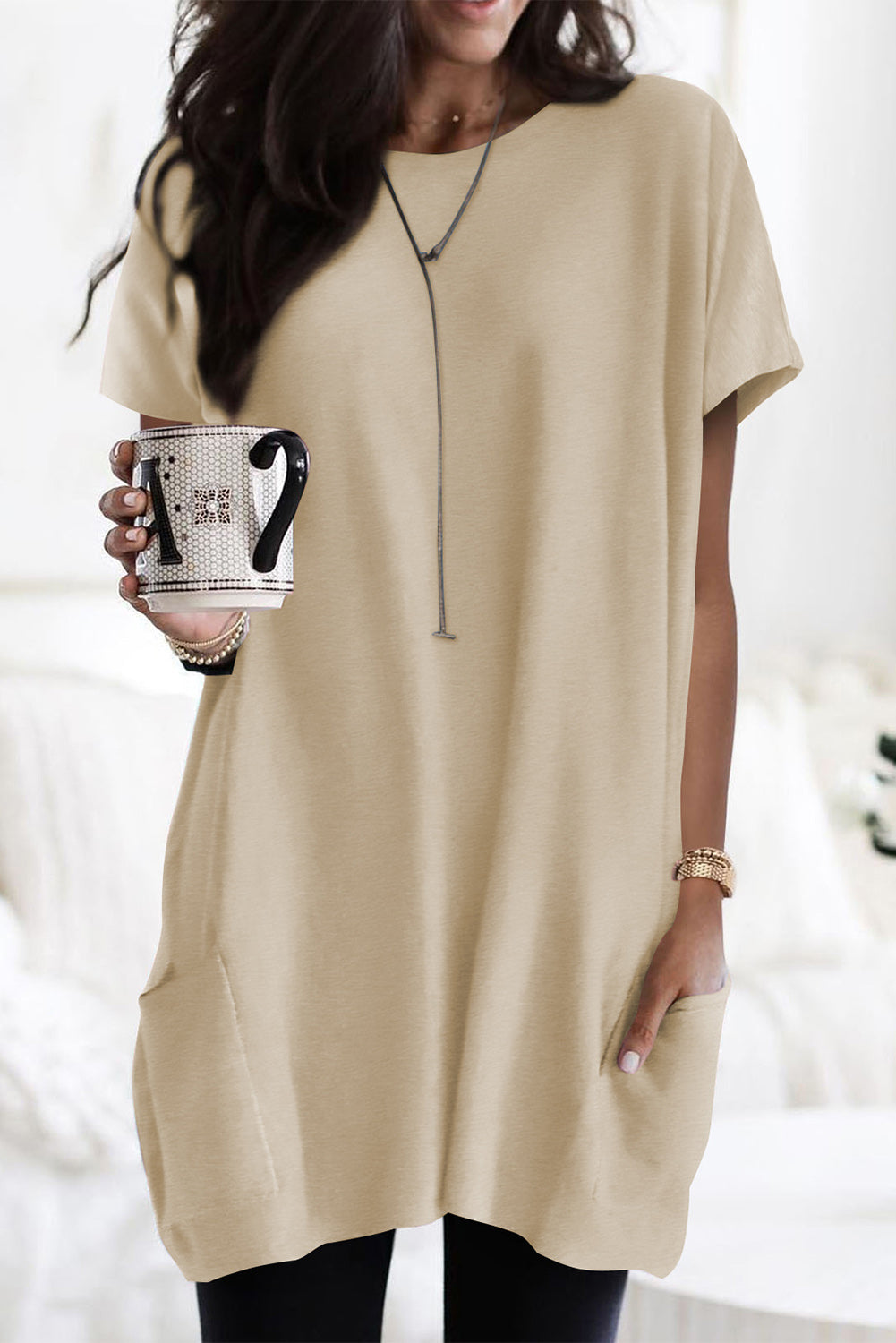 Loose Pocket  Long T-Shirt