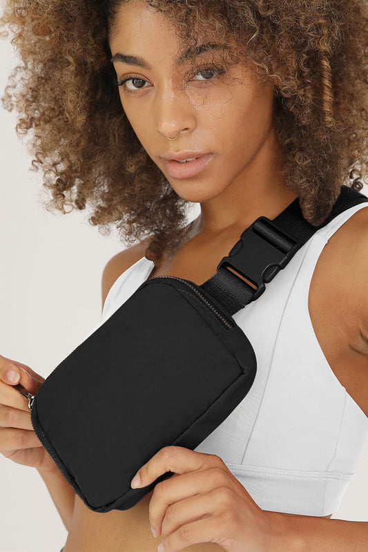 Black Waterproof Zipped Fanny Pack