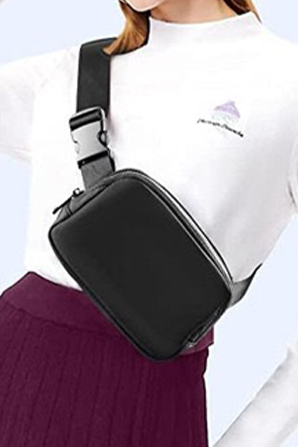 Black Waterproof Zipped Fanny Pack