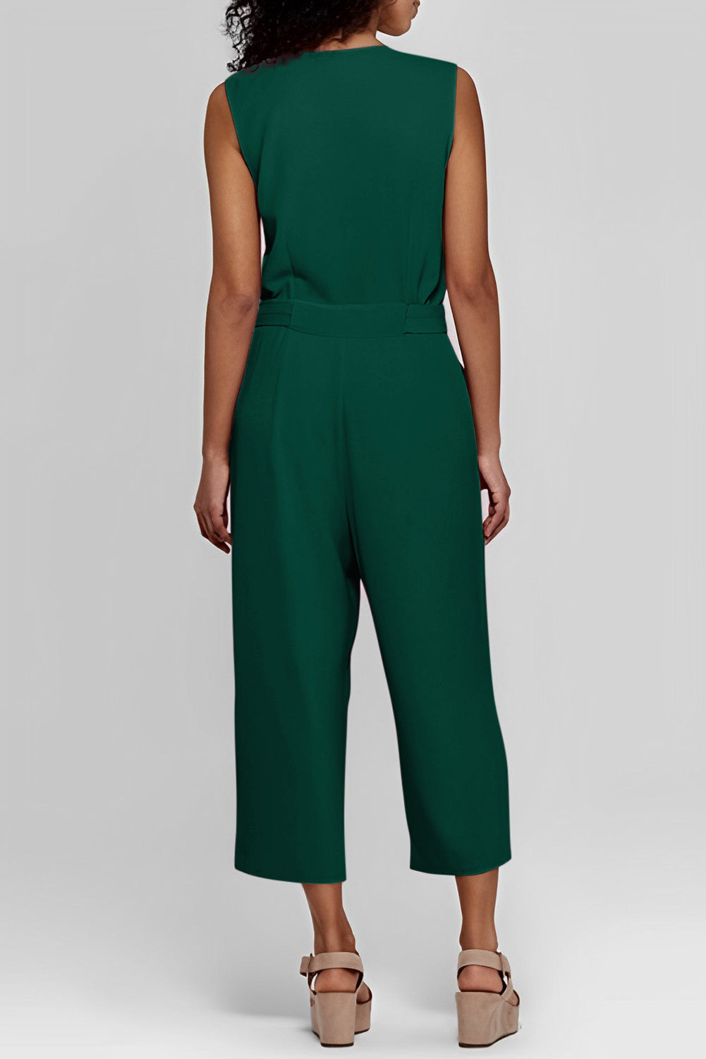 Cropped Jumpsuit With Sash