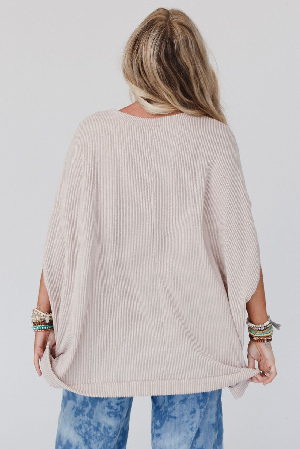 Ribbed Knit Oversized Top