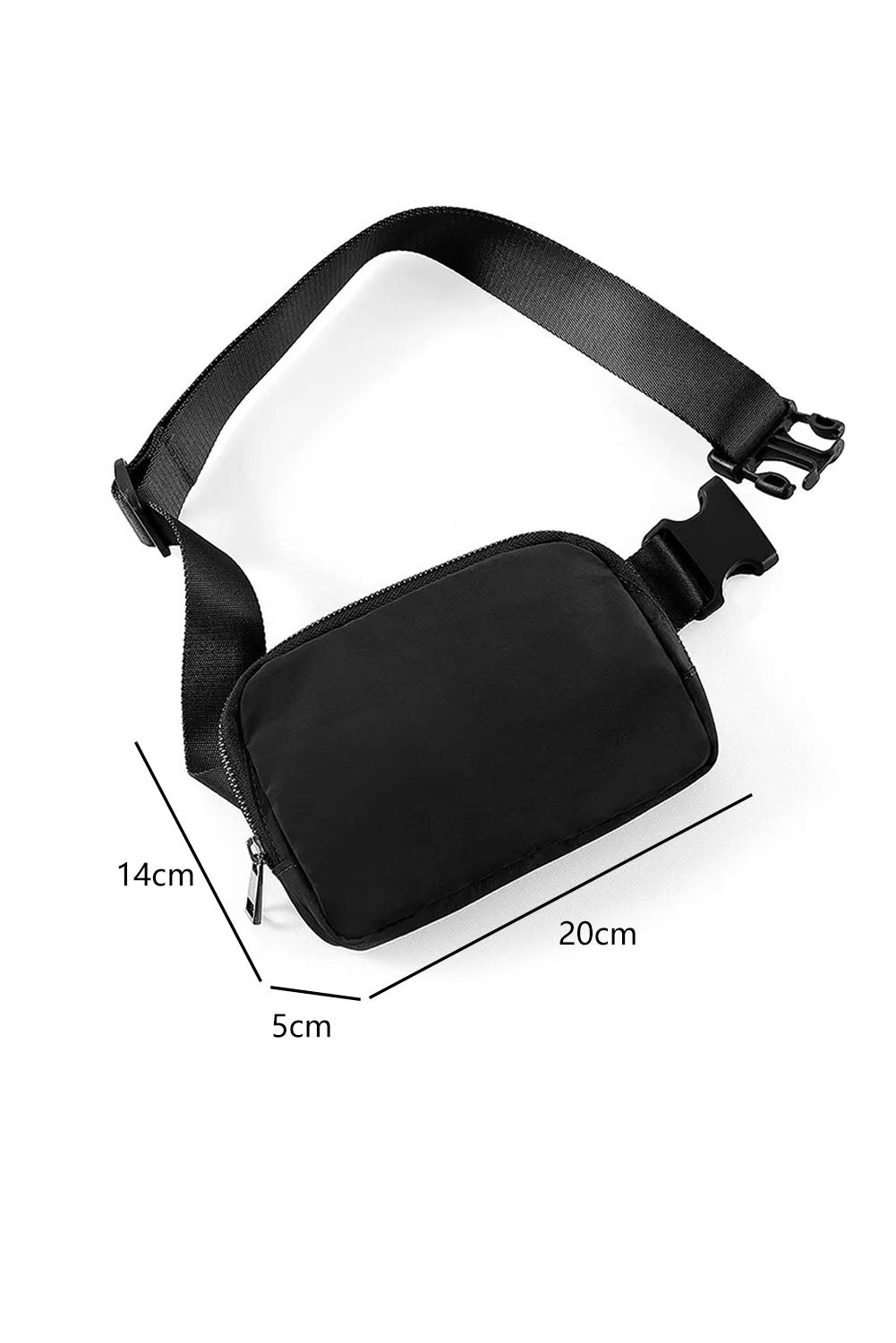 Black Waterproof Zipped Fanny Pack