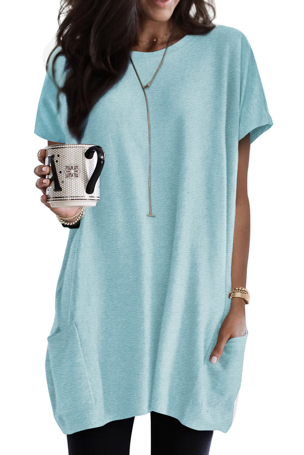 Loose Pocket  Long T-Shirt