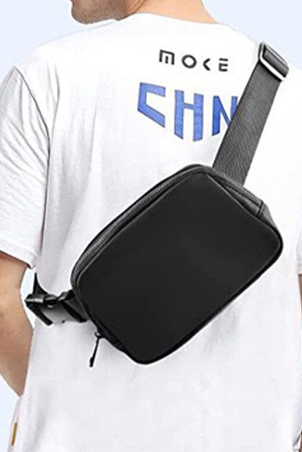 Black Waterproof Zipped Fanny Pack