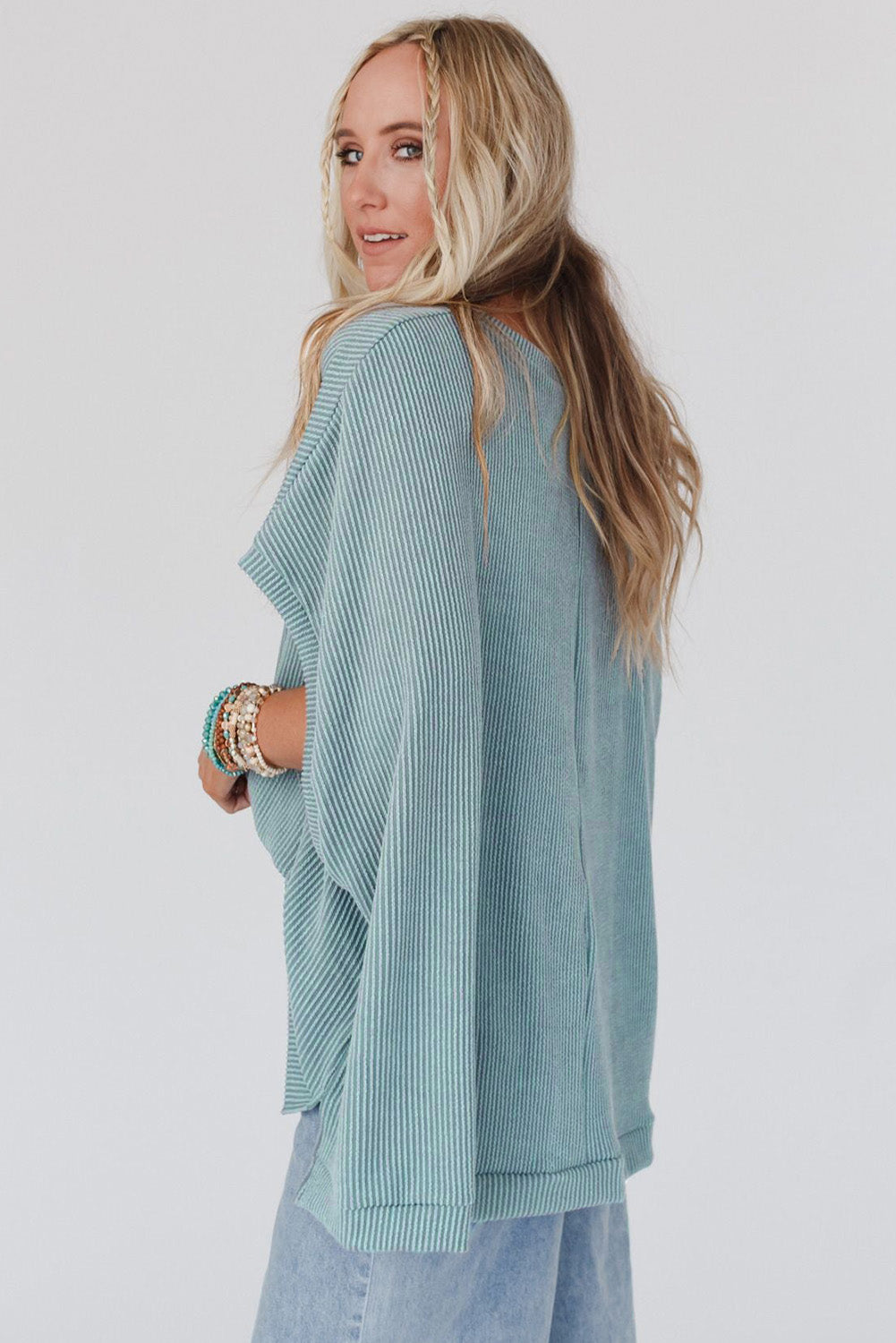 Ribbed Knit Oversized Top