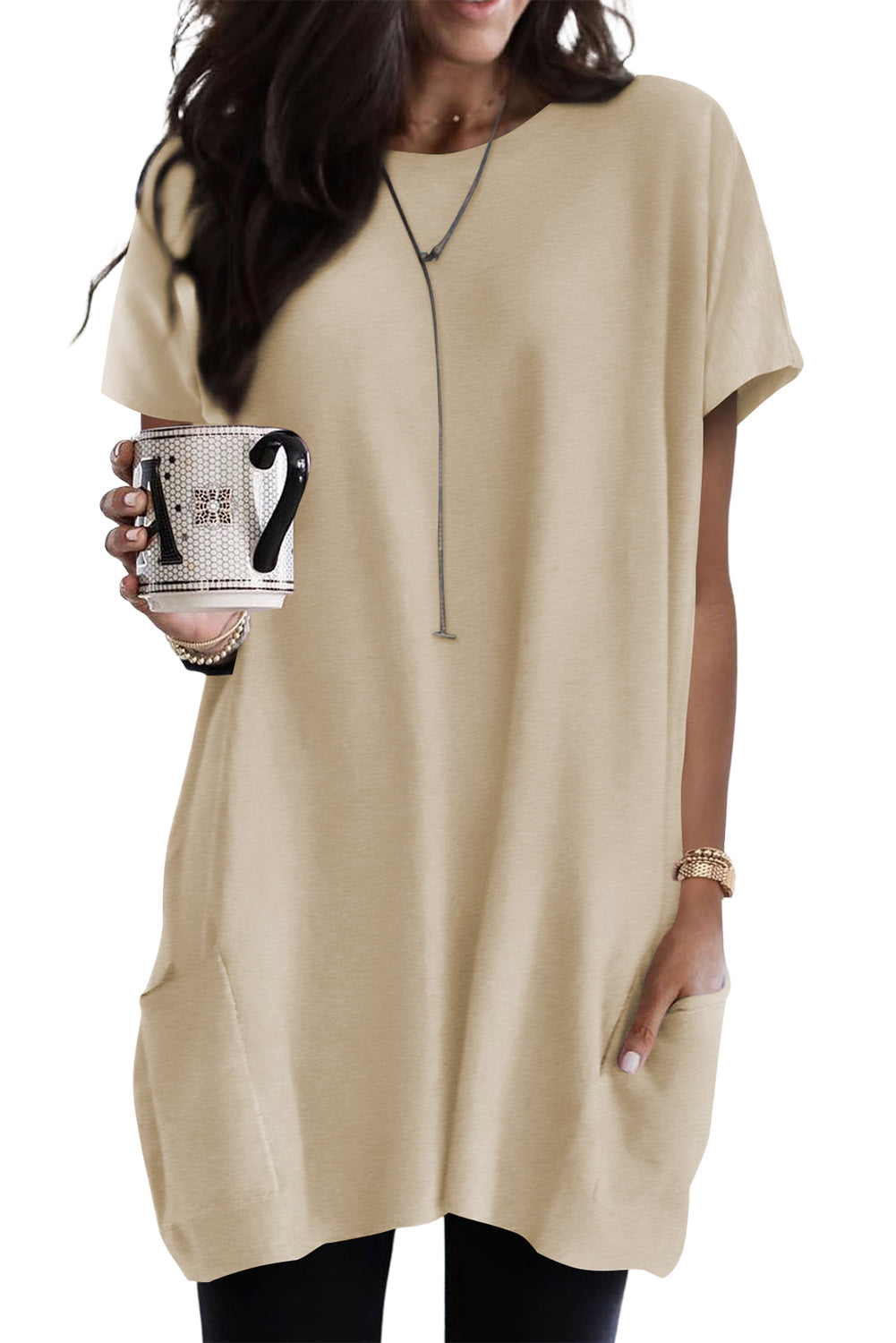 Loose Pocket  Long T-Shirt