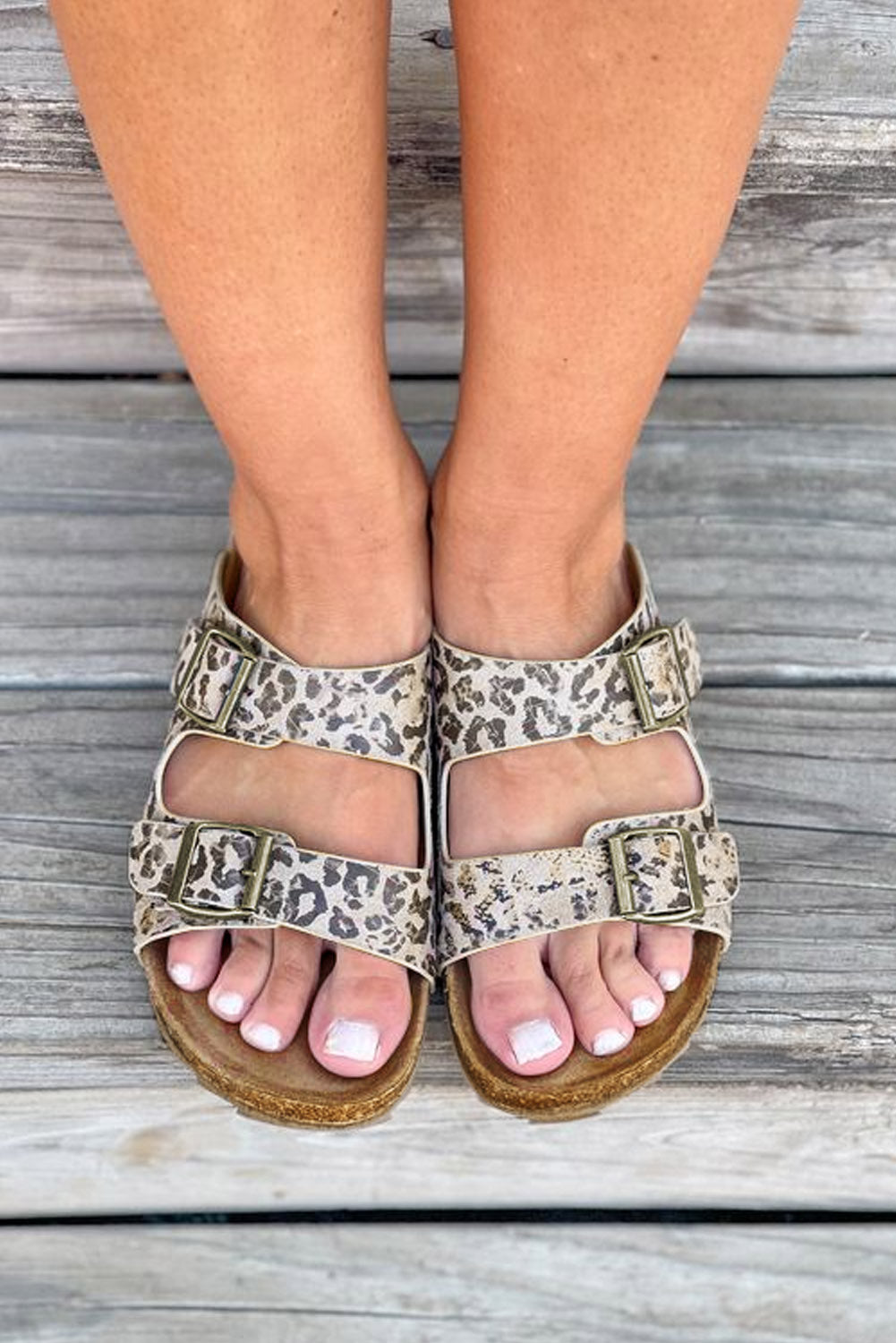 Leather Square Buckle Sandals