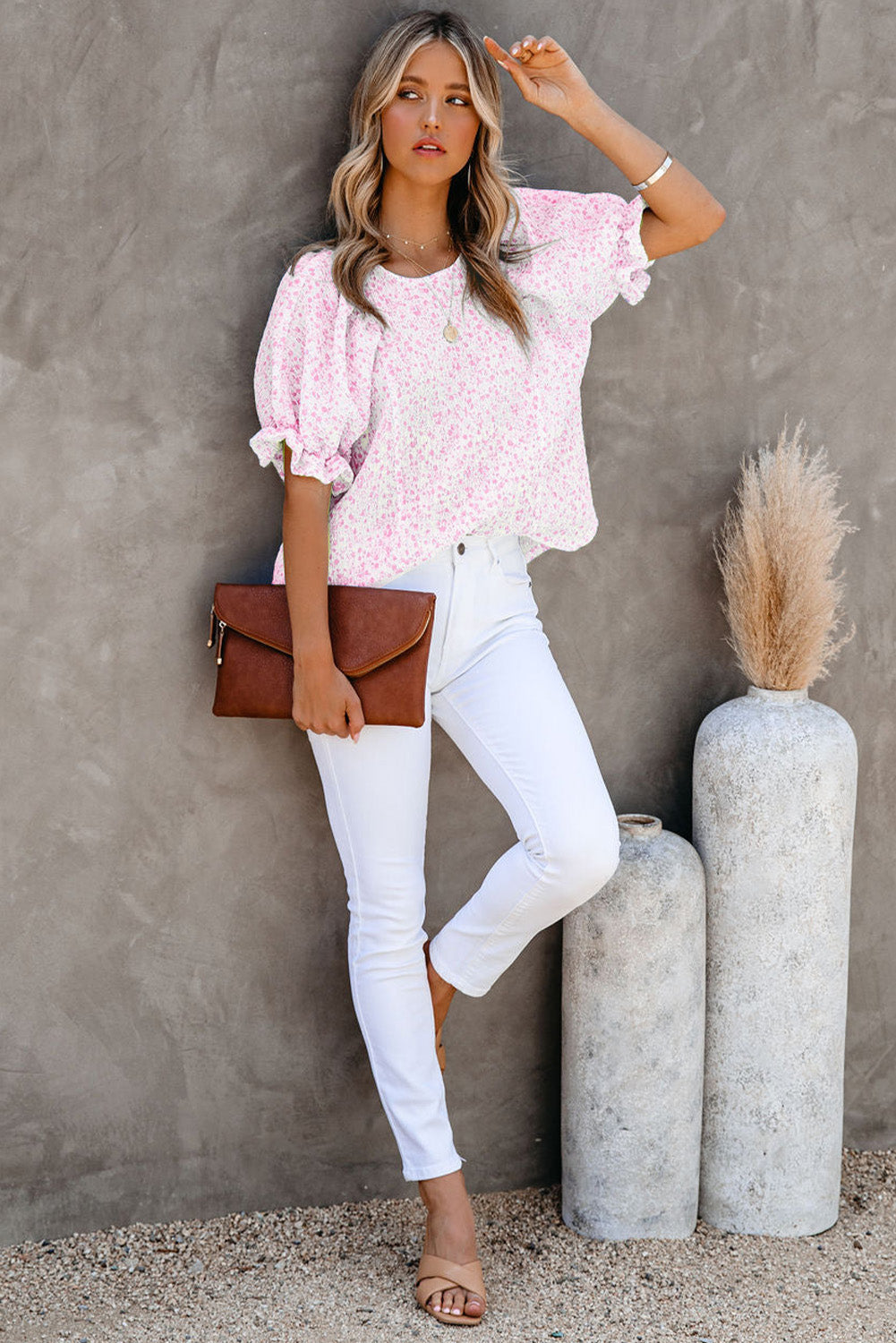 Light Boho Floral  Blouse