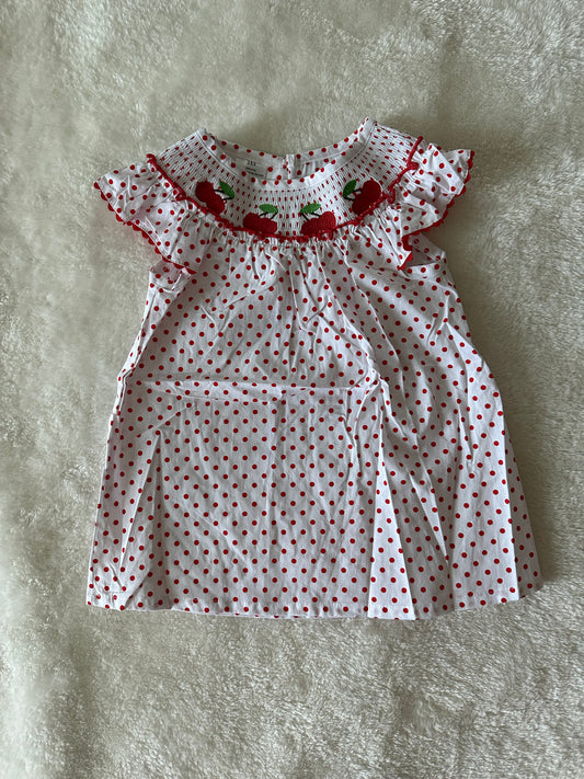 Babygirl Smocked Cherry