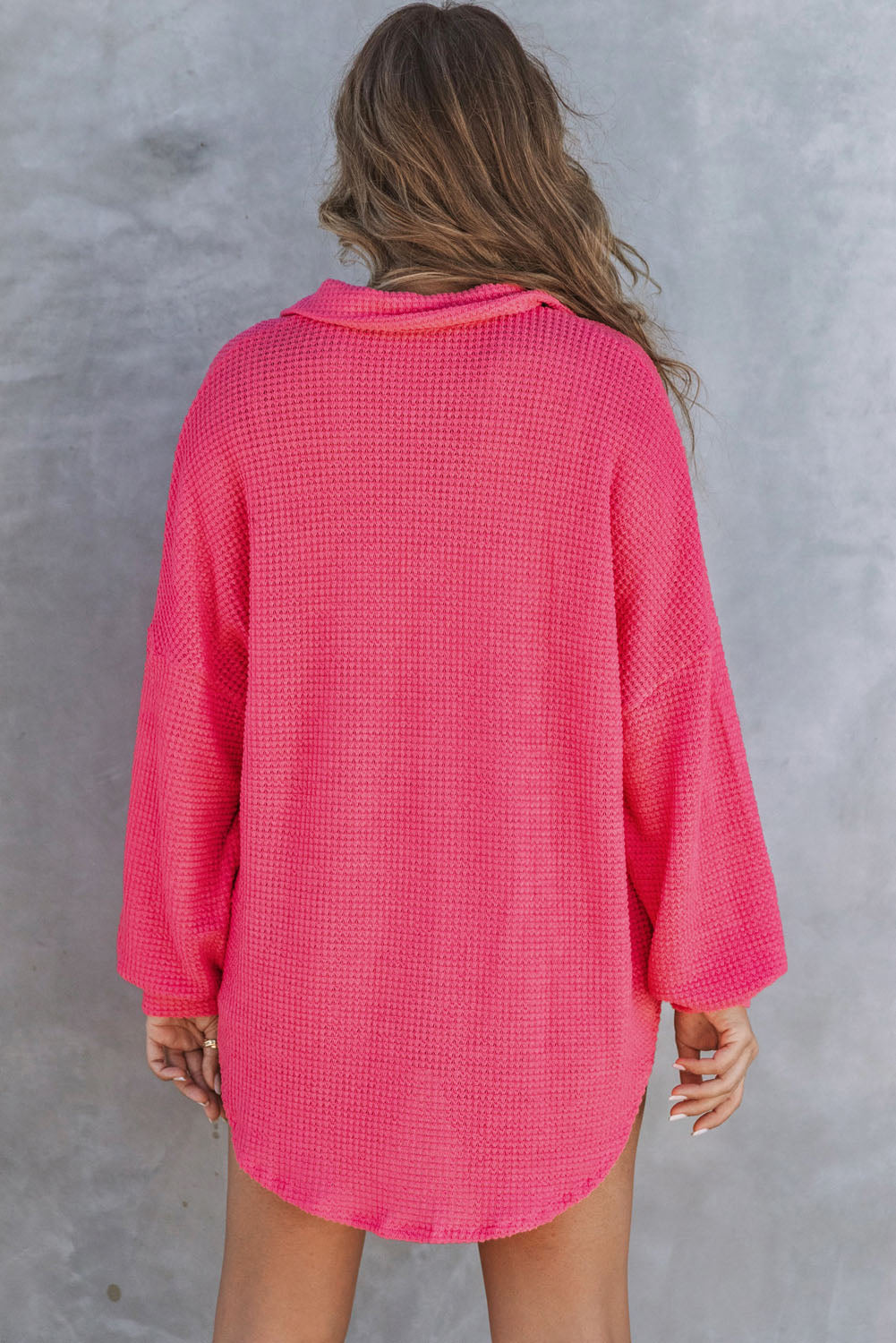 Hot Pink Waffle Knit Top