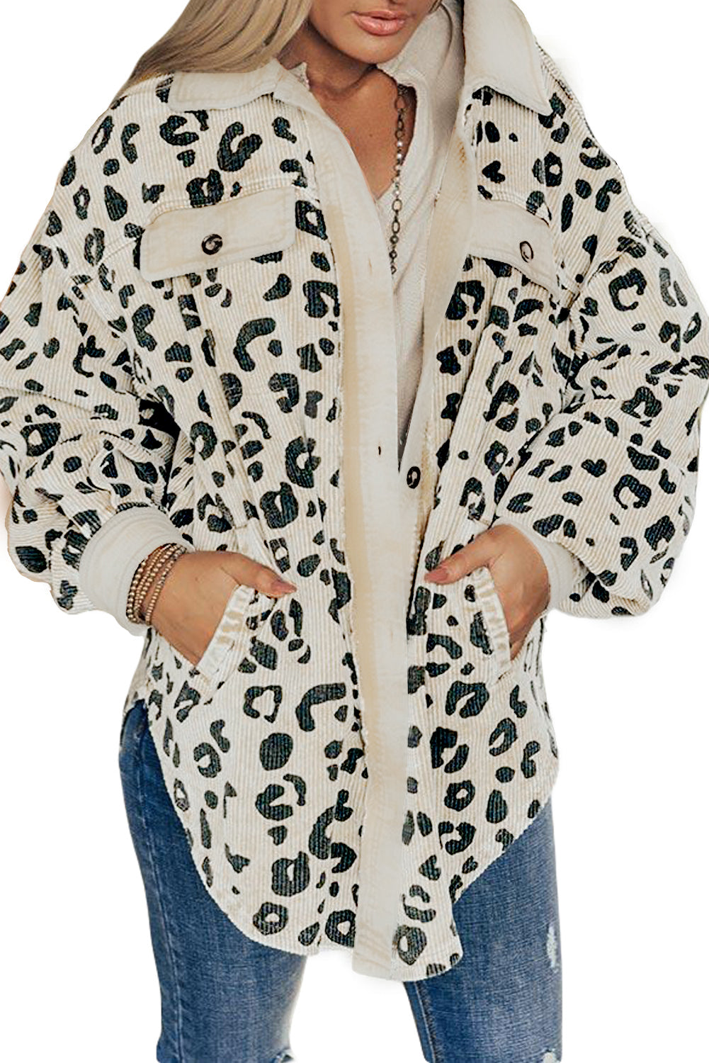 Leopard Corduroy Jacket