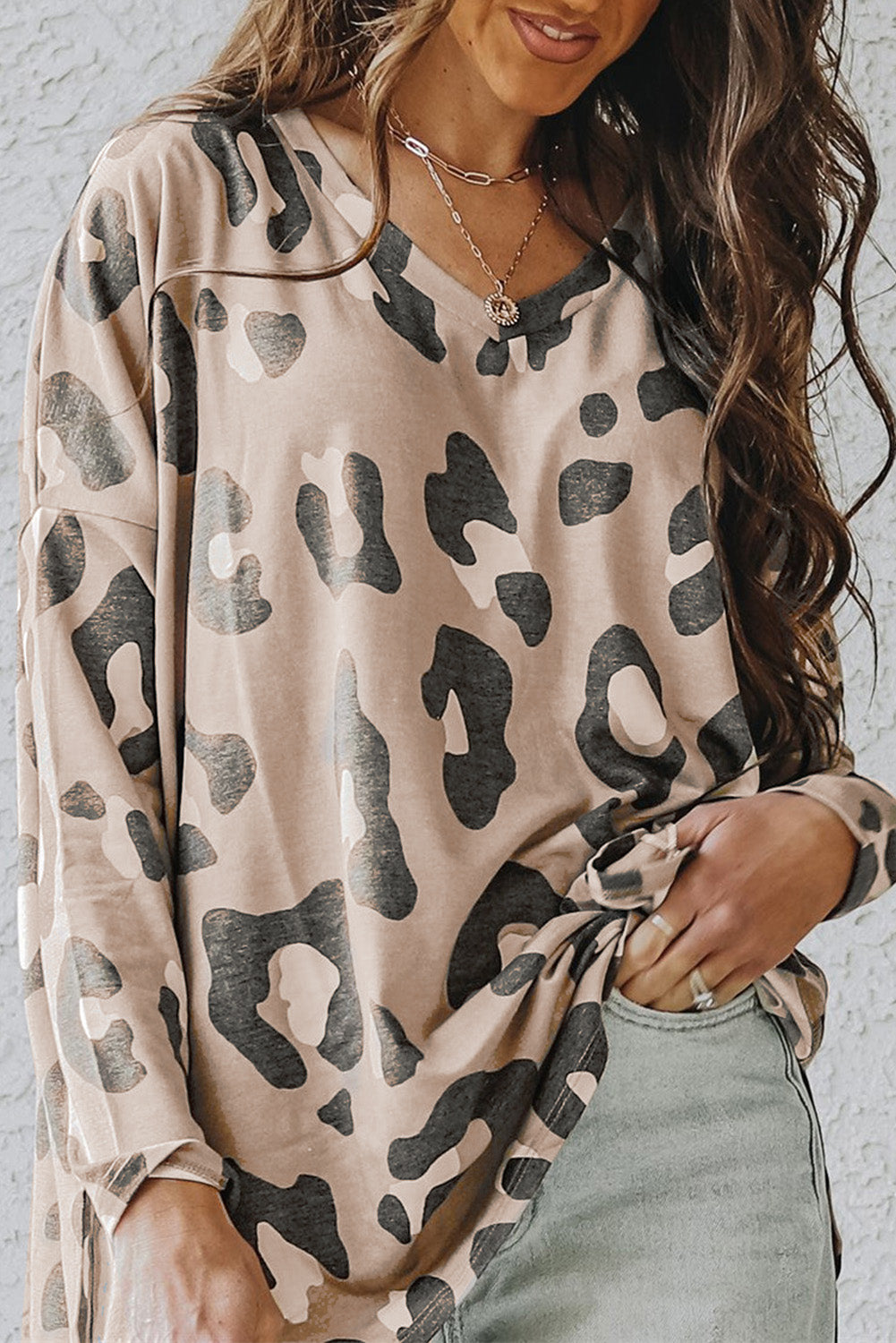 Khaki Leopard Long Sleeve Shirt