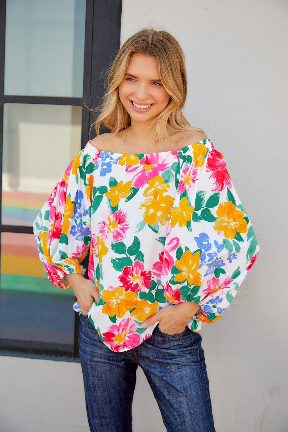 Watercolor Bohemian Flower Blouse