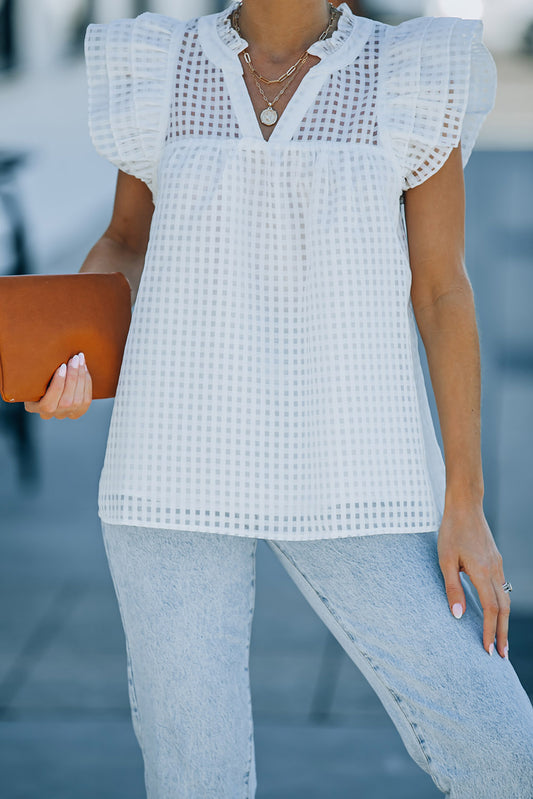 Ruffled Shoulder Blouse