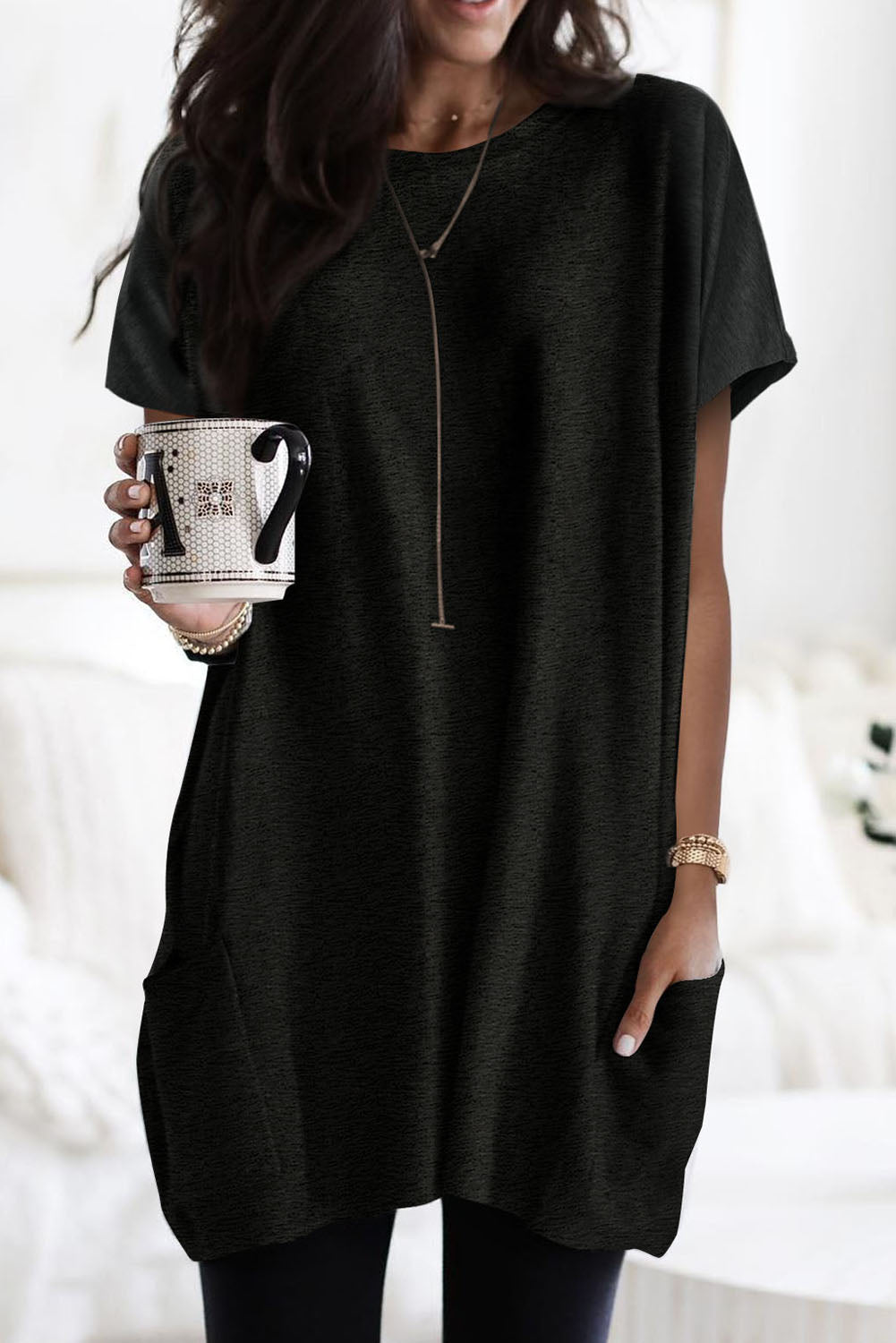 Loose Pocket  Long T-Shirt