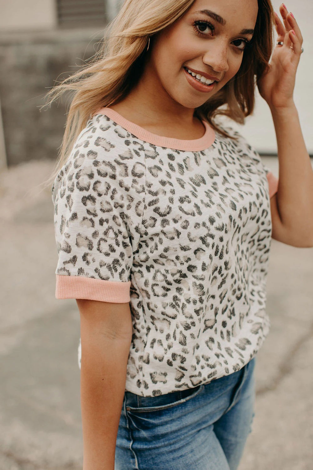 Cheetah Print Short Sleeve T Shirt