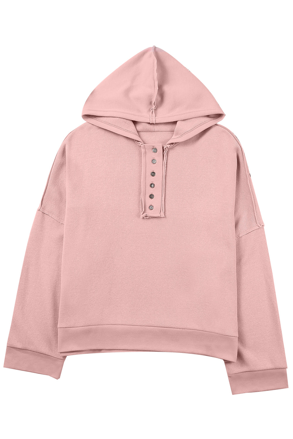 Casual Button Front Pullover Hoodie