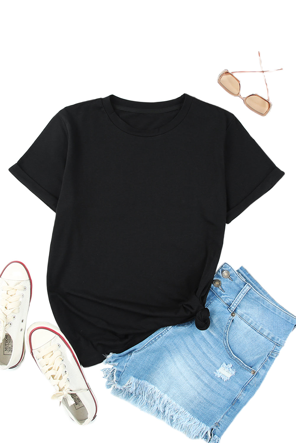 Casual Short Sleeve Crew Neck T Shirt for Women