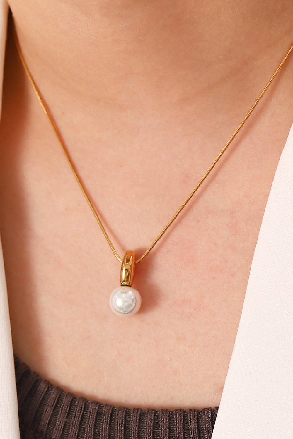 Freshwater Pearl Pendant 18K Gold-Plated Necklace