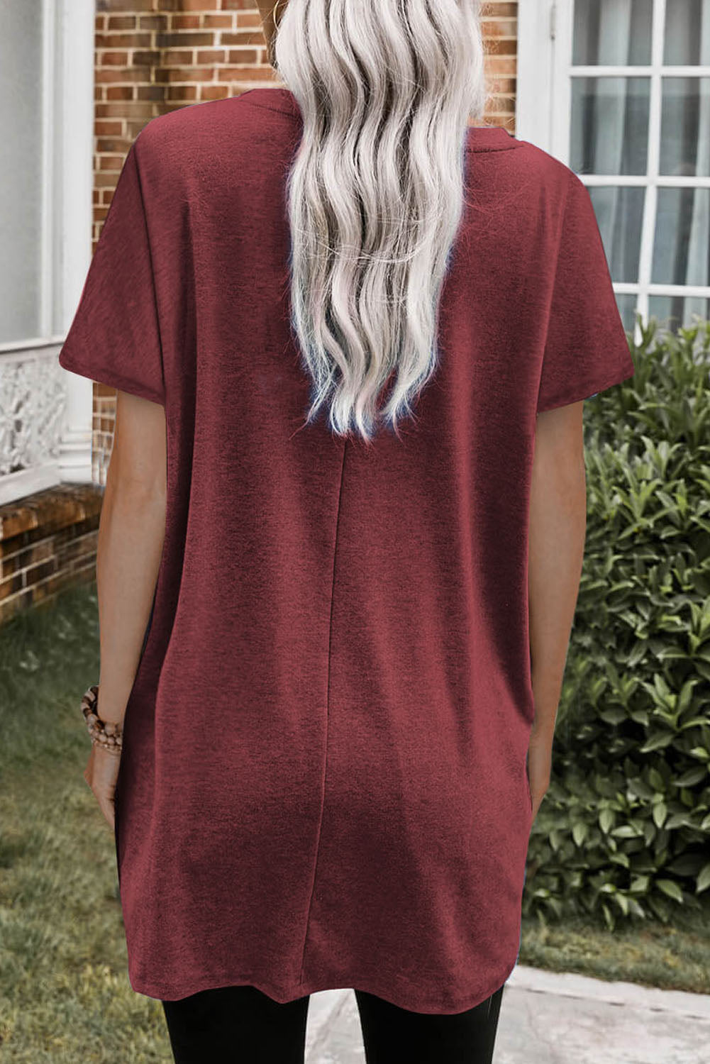 Loose Pocket  Long T-Shirt