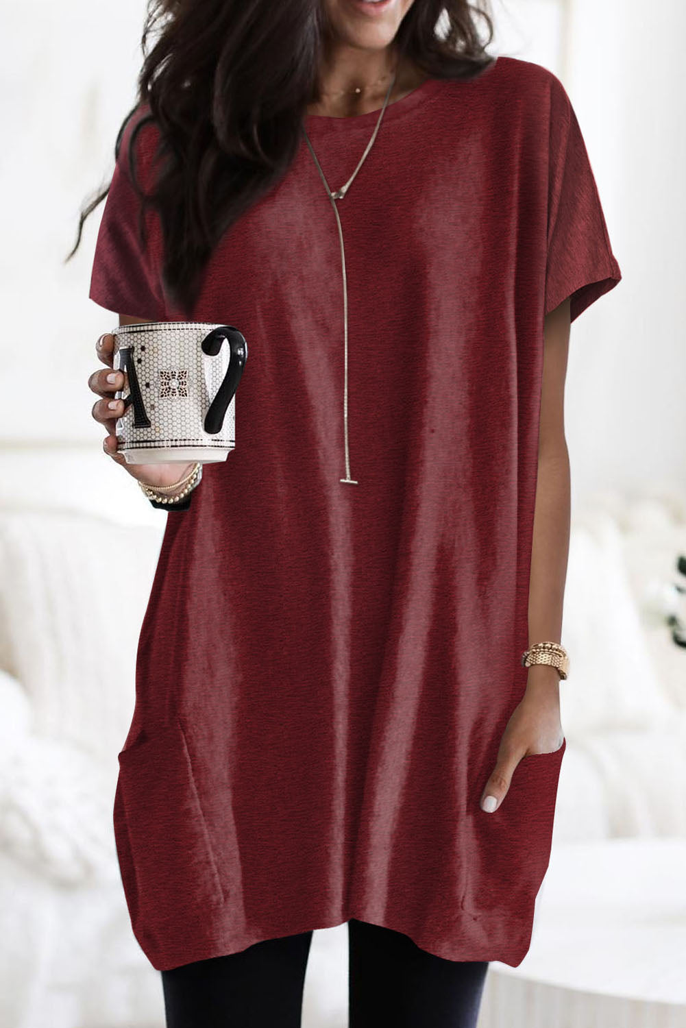 Loose Pocket  Long T-Shirt