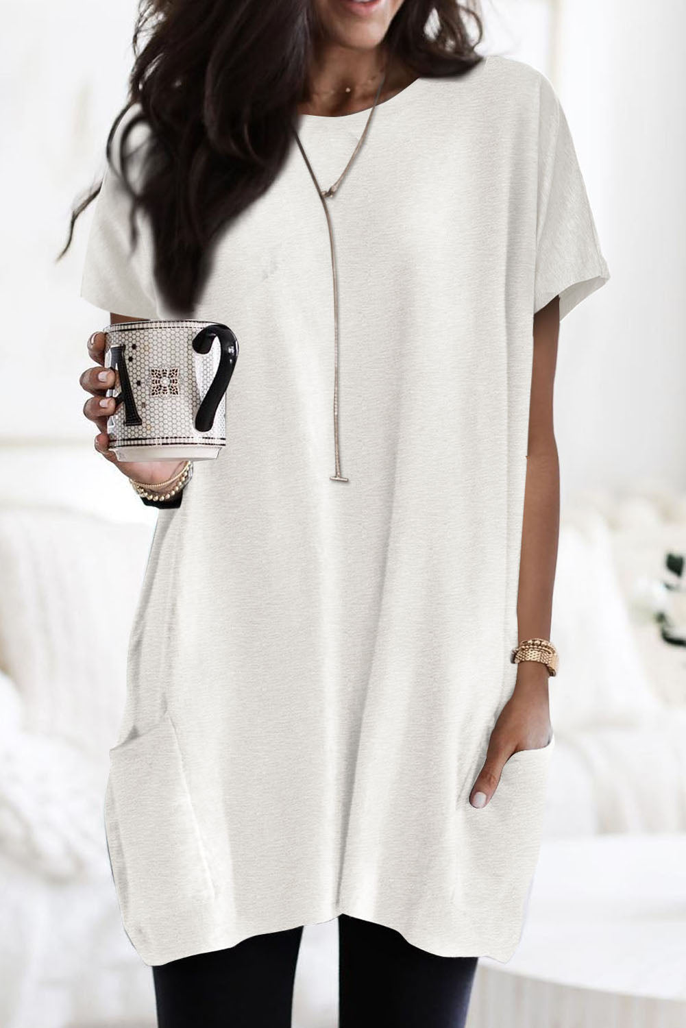 Loose Pocket  Long T-Shirt