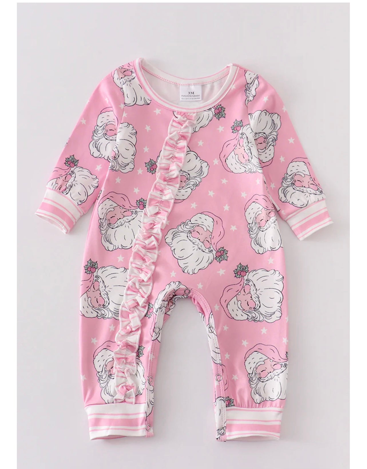 Pink Santa Clause Baby Romper